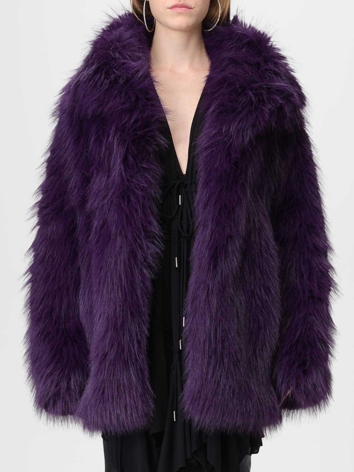 DSQUARED2 FUR COAT: Coat woman Dsquared2, Violet - Img 1