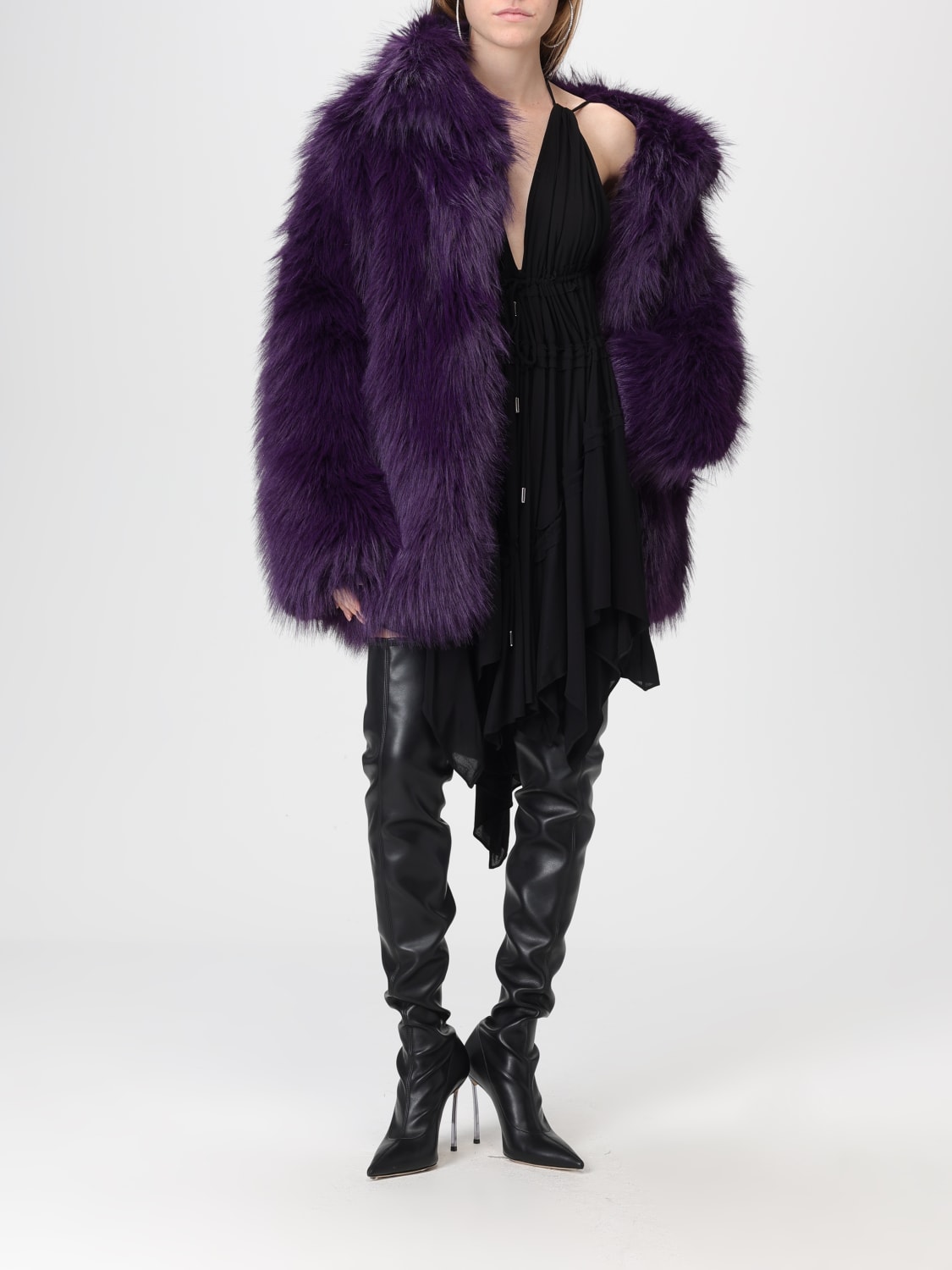 DSQUARED2 FUR COAT: Coat woman Dsquared2, Violet - Img 2