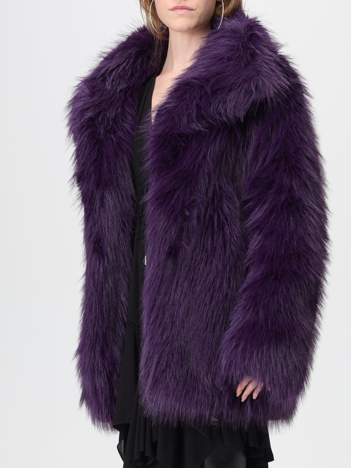 DSQUARED2 FUR COAT: Coat woman Dsquared2, Violet - Img 4