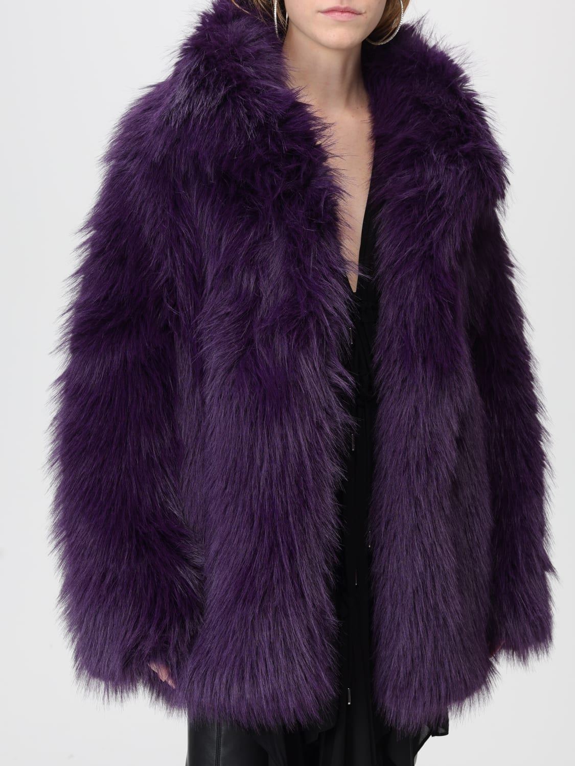 DSQUARED2 FUR COAT: Coat woman Dsquared2, Violet - Img 5