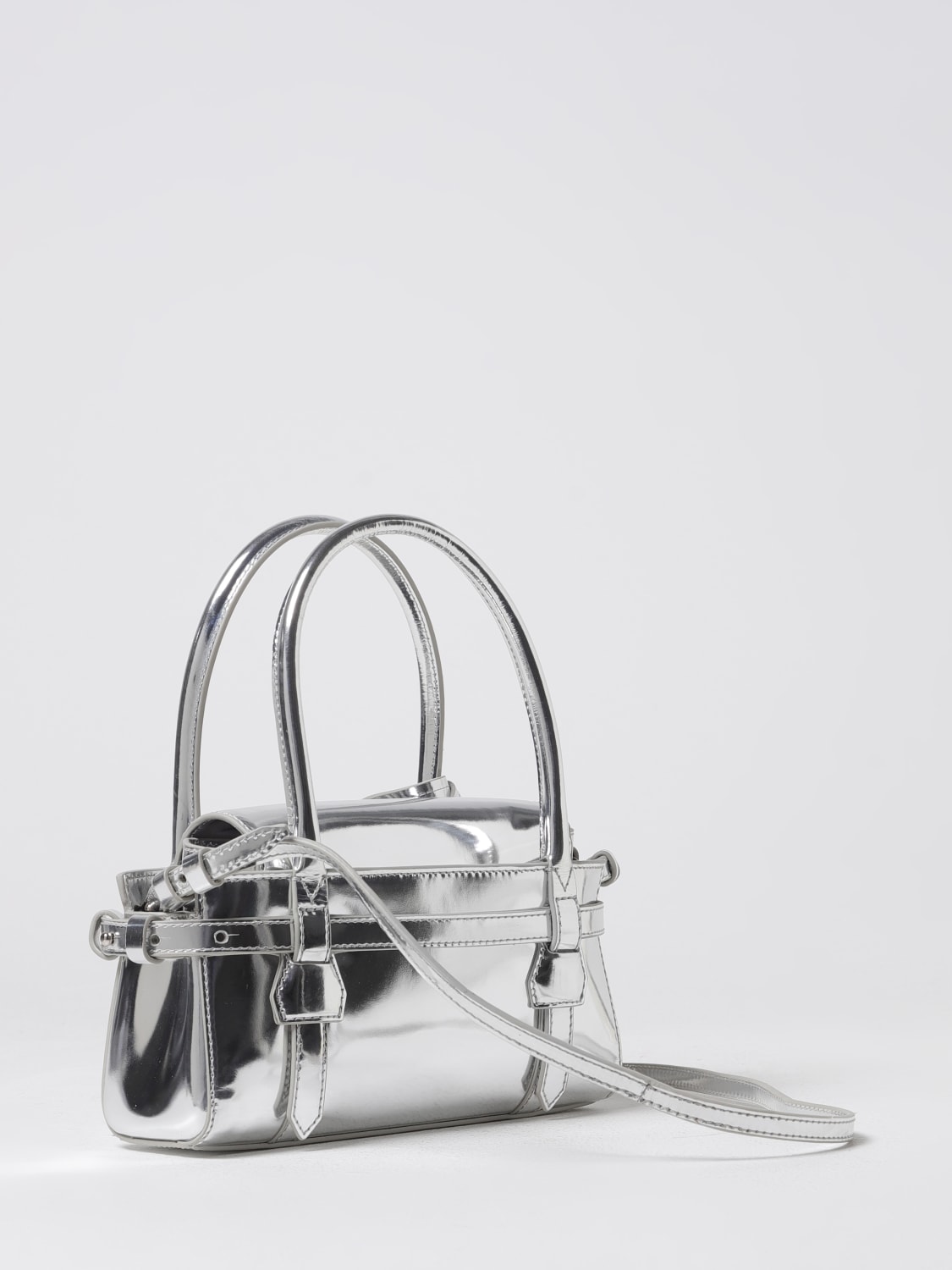 DSQUARED2 BORSA MINI: Borsa Mini Twin Dsquared2 in vernice , Argento - Img 2