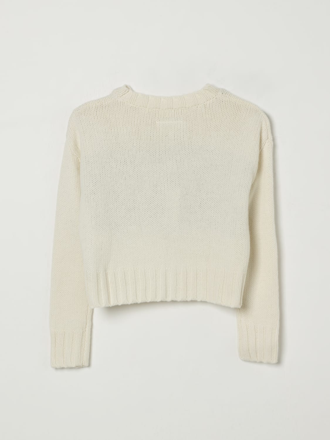 MM6 MAISON MARGIELA MAGLIA: Maglione in misto lana con logo jacquard MM6 Maison Margiela, Bianco - Img 2