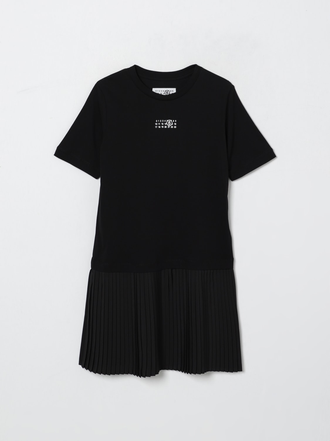 MM6 MAISON MARGIELA ABITO: Abito in cotone con logo MM6 Maison Margiela, Nero - Img 1