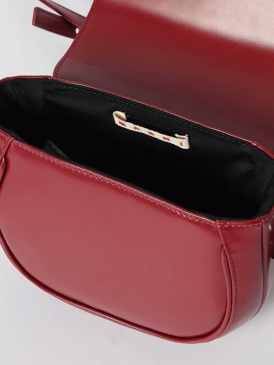 MARNI BORSA: Borsa a tracolla Smile in pelle sintetica Marni, Bordeaux - Img 3