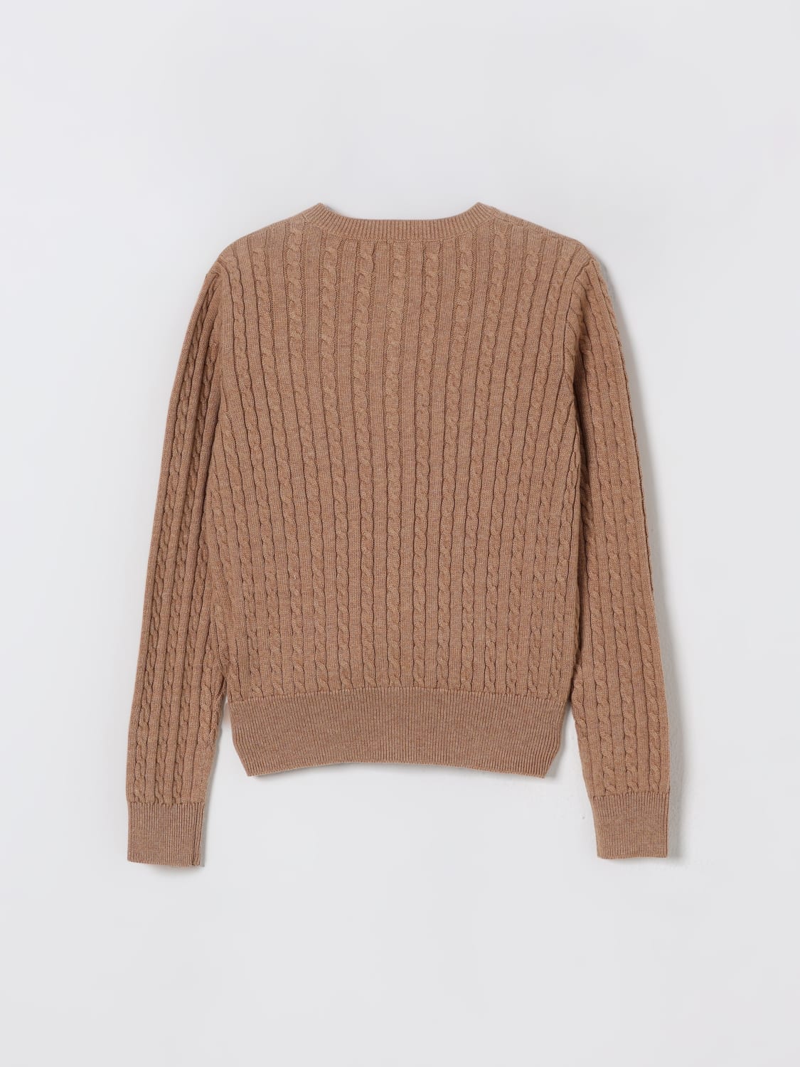 POLO RALPH LAUREN MAGLIA: Cardigan in cotone con logo Pony Polo Ralph Lauren, Cammello - Img 2