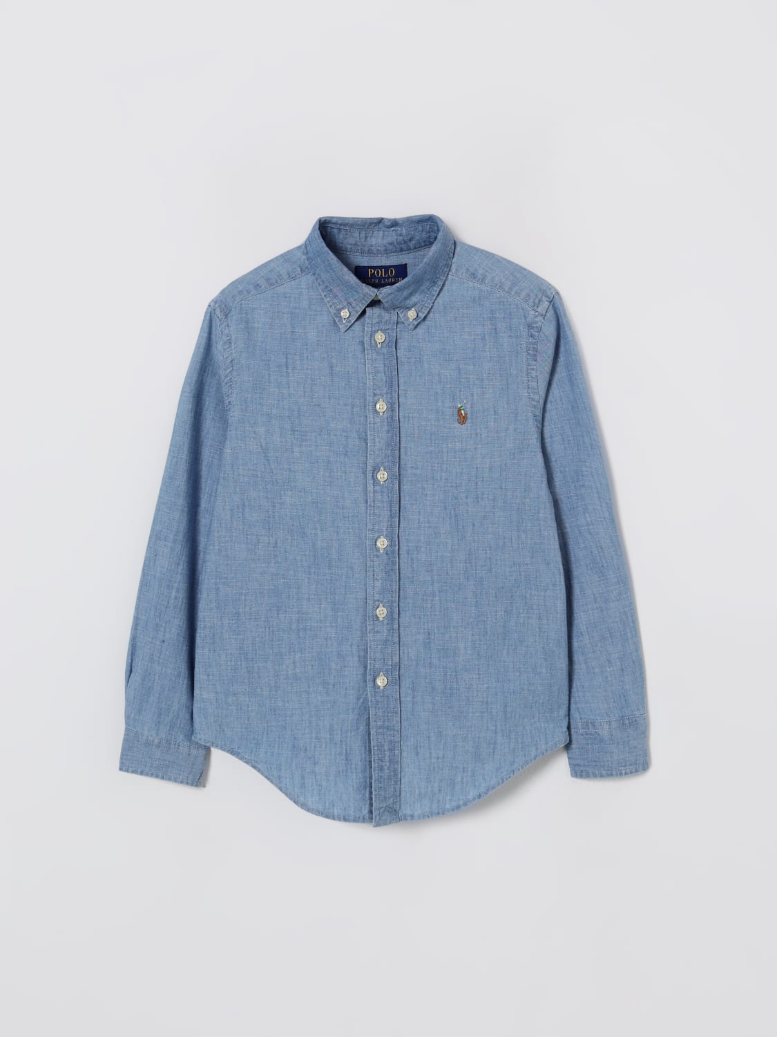 POLO RALPH LAUREN SHIRT: Shirt kids Polo Ralph Lauren, Denim - Img 1