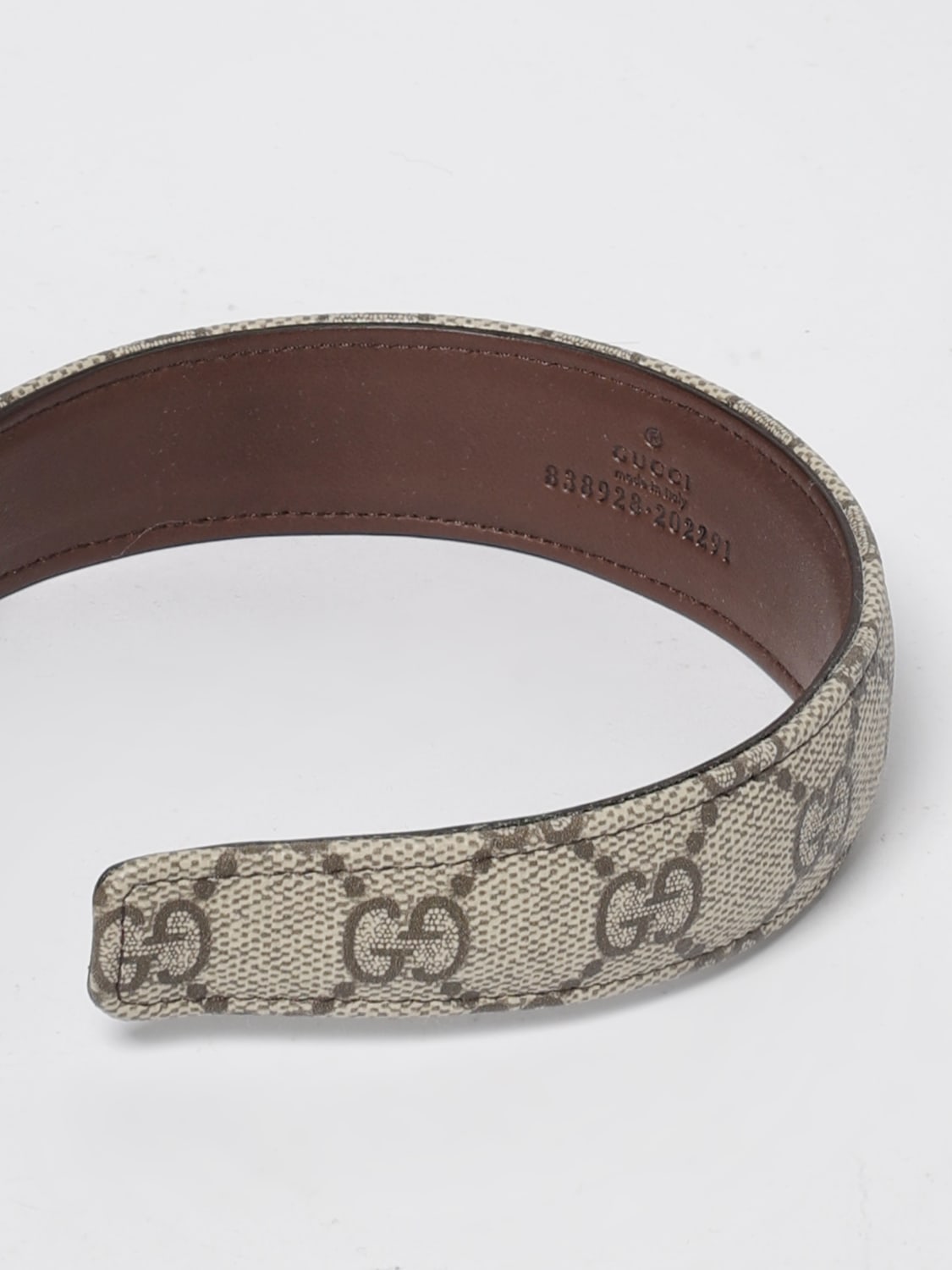 GUCCI CERCHIETTO: Cerchietto Gucci in tessuto GG Supreme con monogram all over , Marrone - Img 2