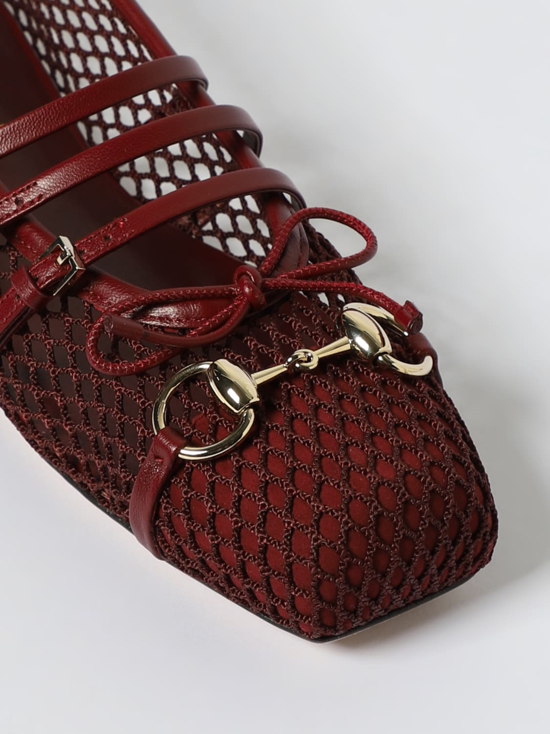 GUCCI BALLET FLAT: Shoes woman Gucci, Burgundy - Img 4