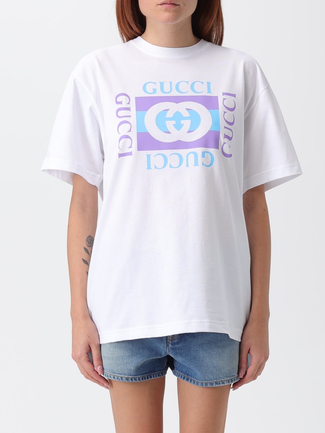 GUCCI T-SHIRT: T-shirt woman Gucci, White - Img 1