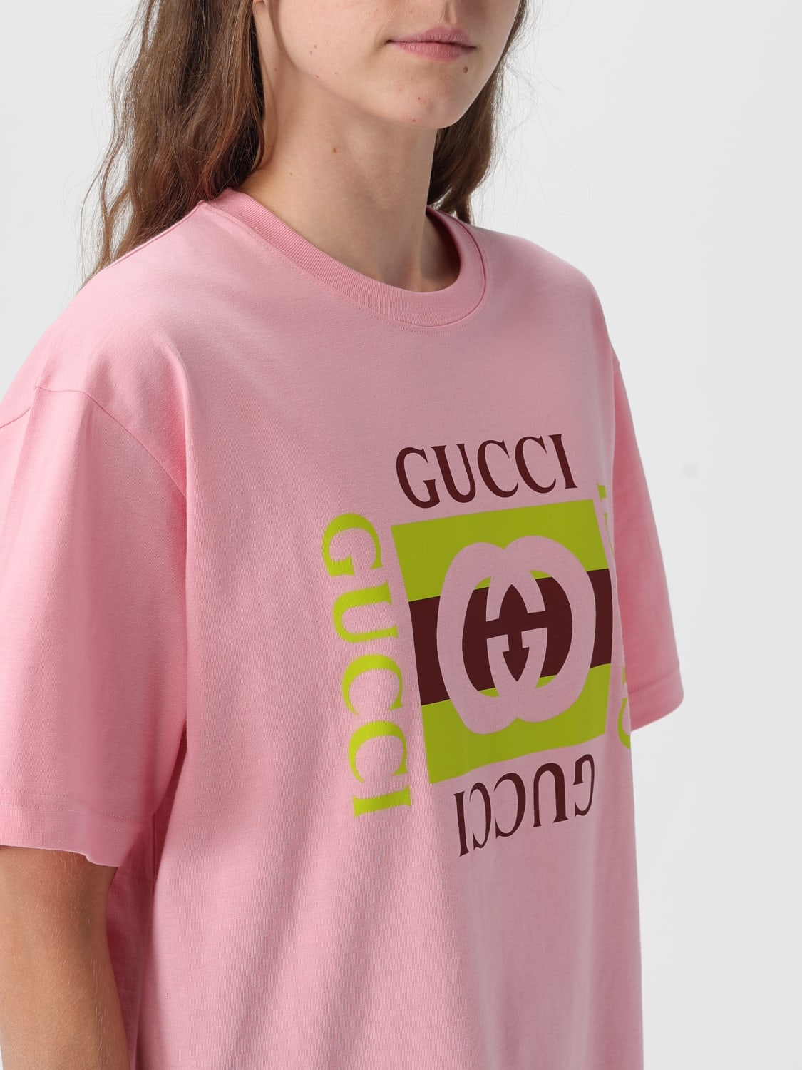 GUCCI CAMISETA: Camiseta mujer Gucci, Rosa - Img 4