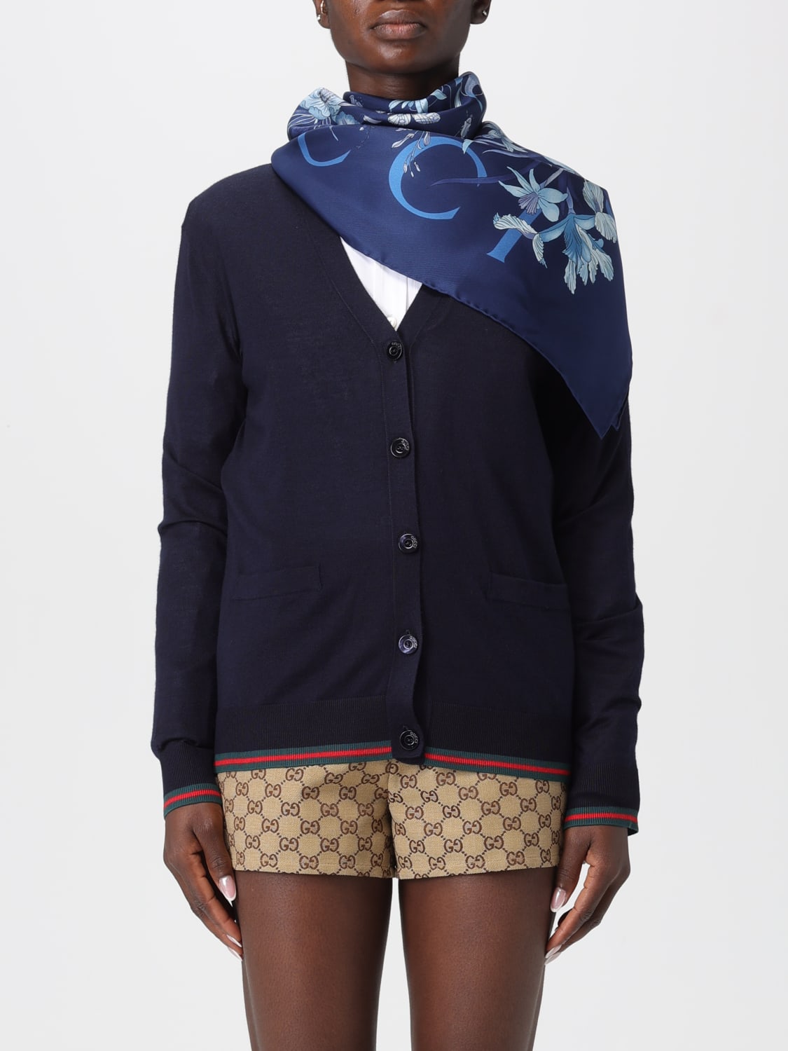 GUCCI NECK SCARF: Neck scarf woman Gucci, Blue - Img 2