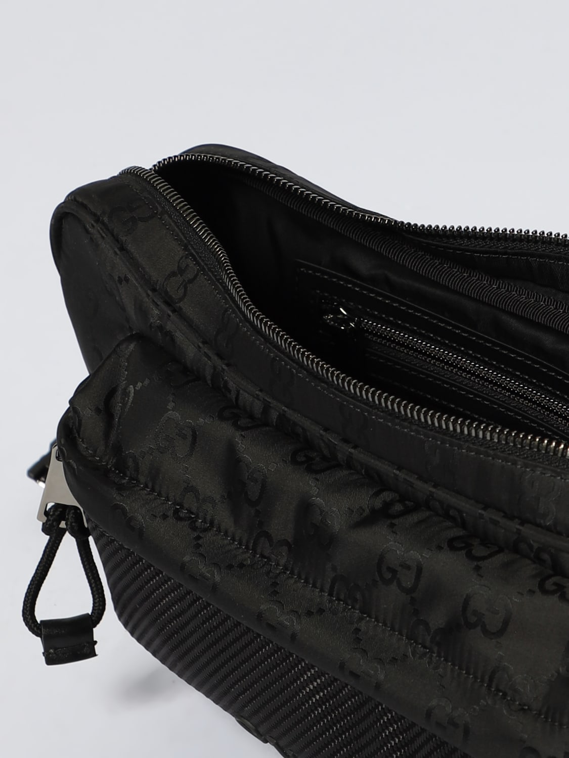 GUCCI MARSUPIO: Marsupio Nexus Gucci in pelle in nylon jacquard, Nero - Img 5