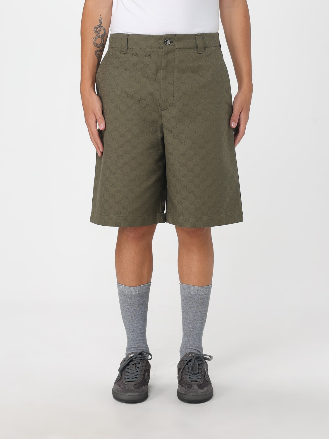 GUCCI SHORTS: Short men Gucci, Green - Img 1