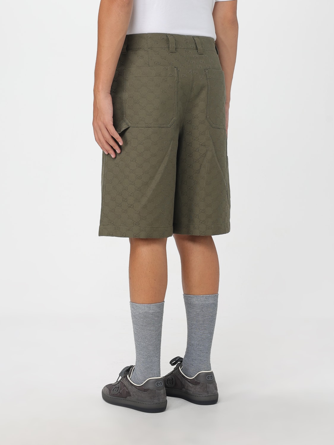 GUCCI SHORTS: Short men Gucci, Green - Img 3