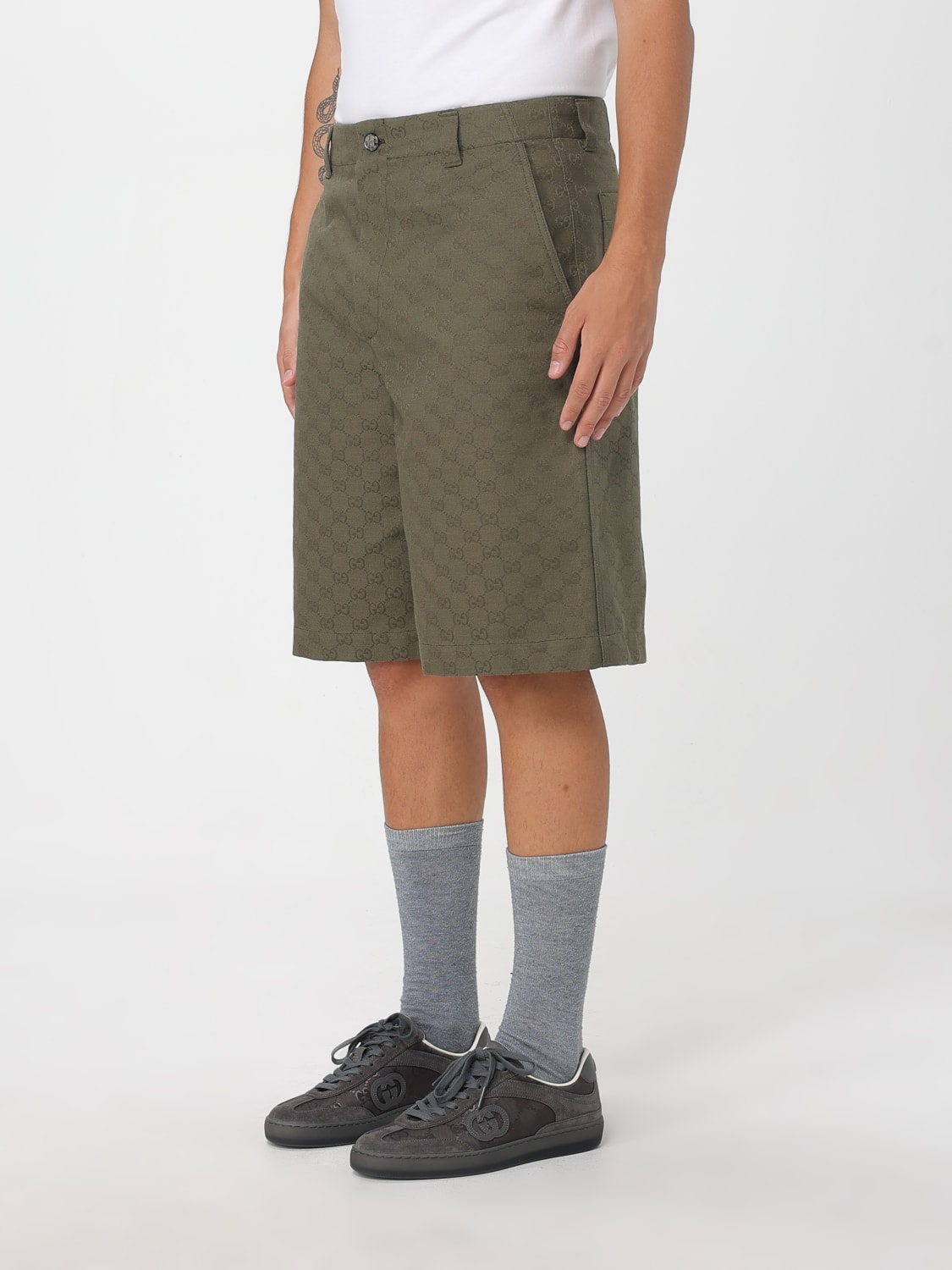 GUCCI SHORTS: Short men Gucci, Green - Img 4