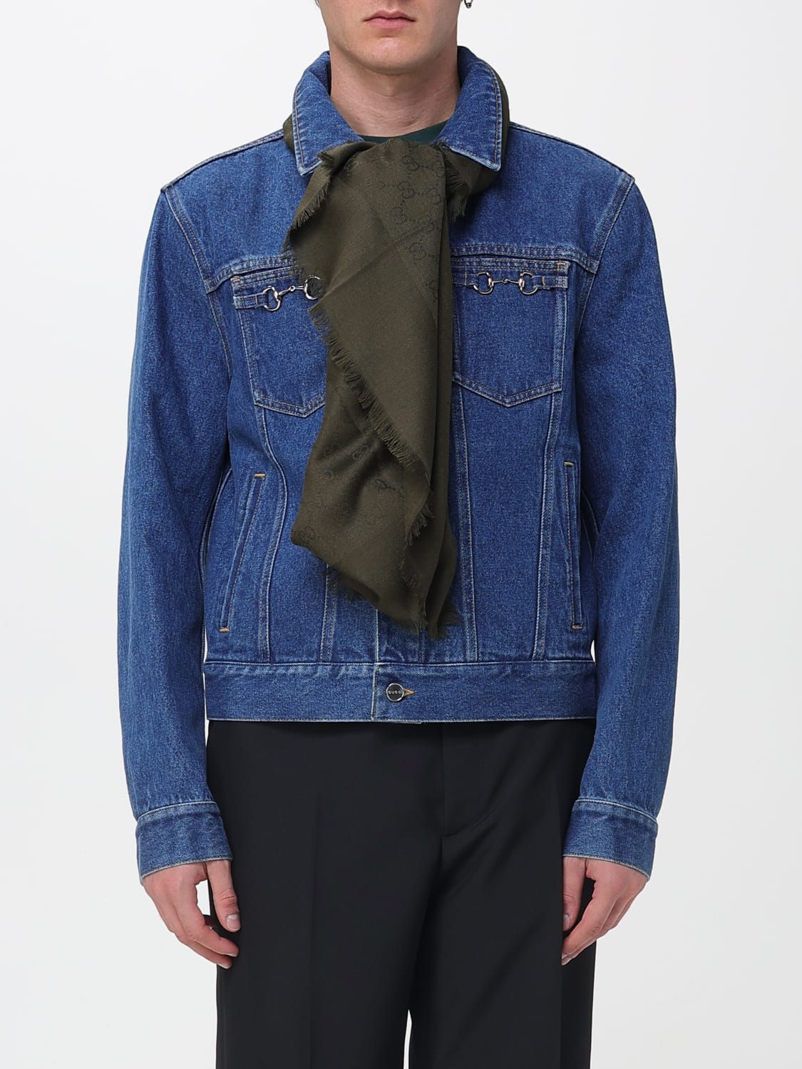 GUCCI SCARF: Scarf men Gucci, Green - Img 2