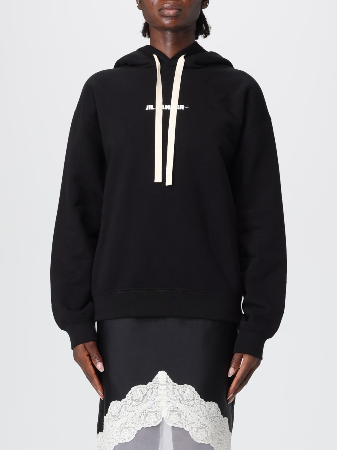 JIL SANDER FELPA: Felpa con cappuccio Jil Sander in cotone , Nero - Img 1