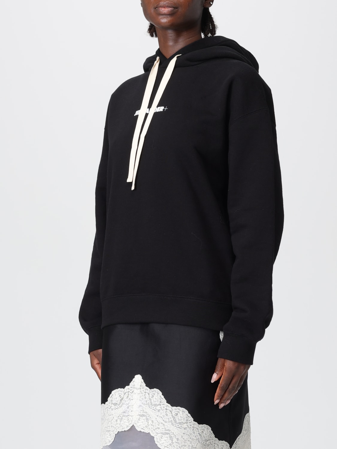 JIL SANDER FELPA: Felpa con cappuccio Jil Sander in cotone , Nero - Img 4