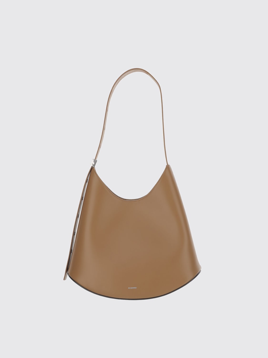 JIL SANDER BORSA A SPALLA: Borsa Eldorado Medium Jil Sander in pelle , Marrone - Img 1