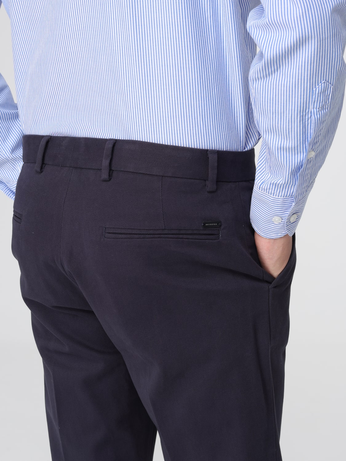 BROOKSFIELD PANTALONI: Pantalone chino Brooksfield in drill , Blue - Img 3