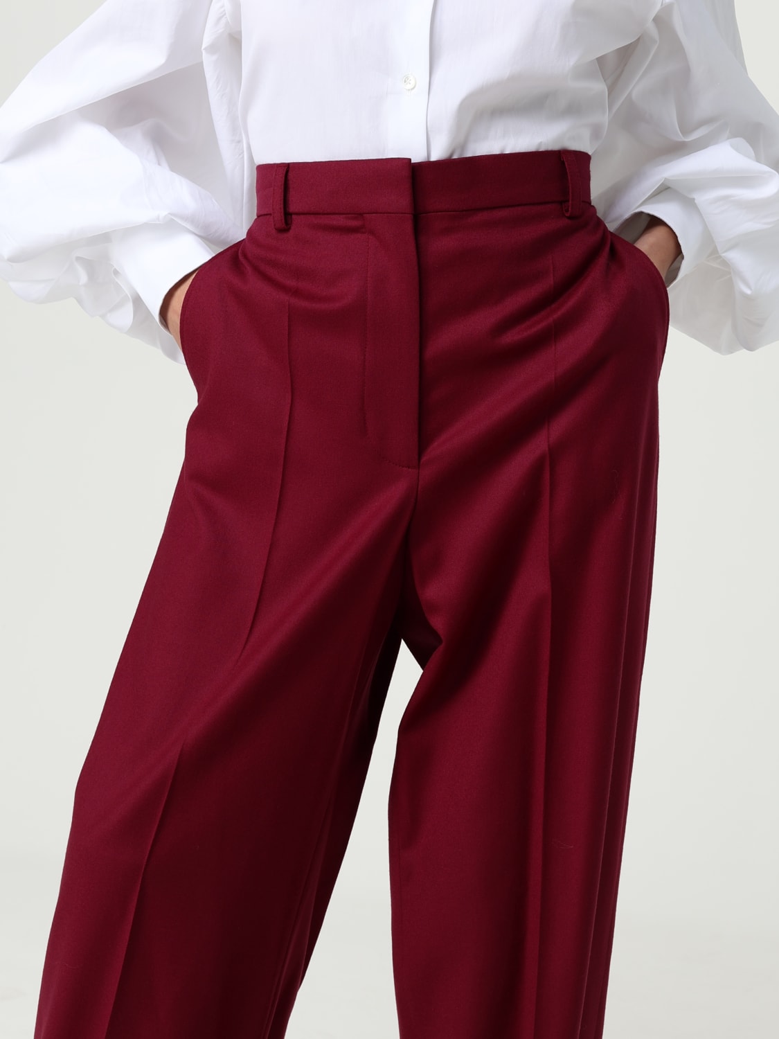 STELLA MCCARTNEY PANTALONI: Pantalone classico Stella McCartney in flanella , Bordeaux - Img 5
