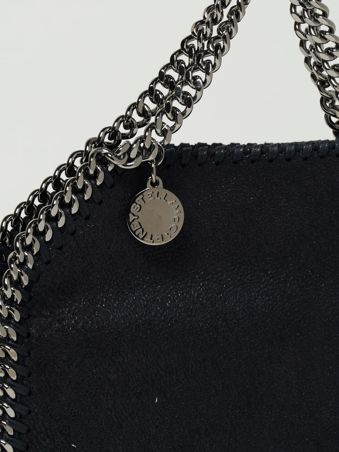 STELLA MCCARTNEY BORSA MINI: Borsa Falabella Micro Stella McCartney in camoscio sintetico cracklè, Blue - Img 4