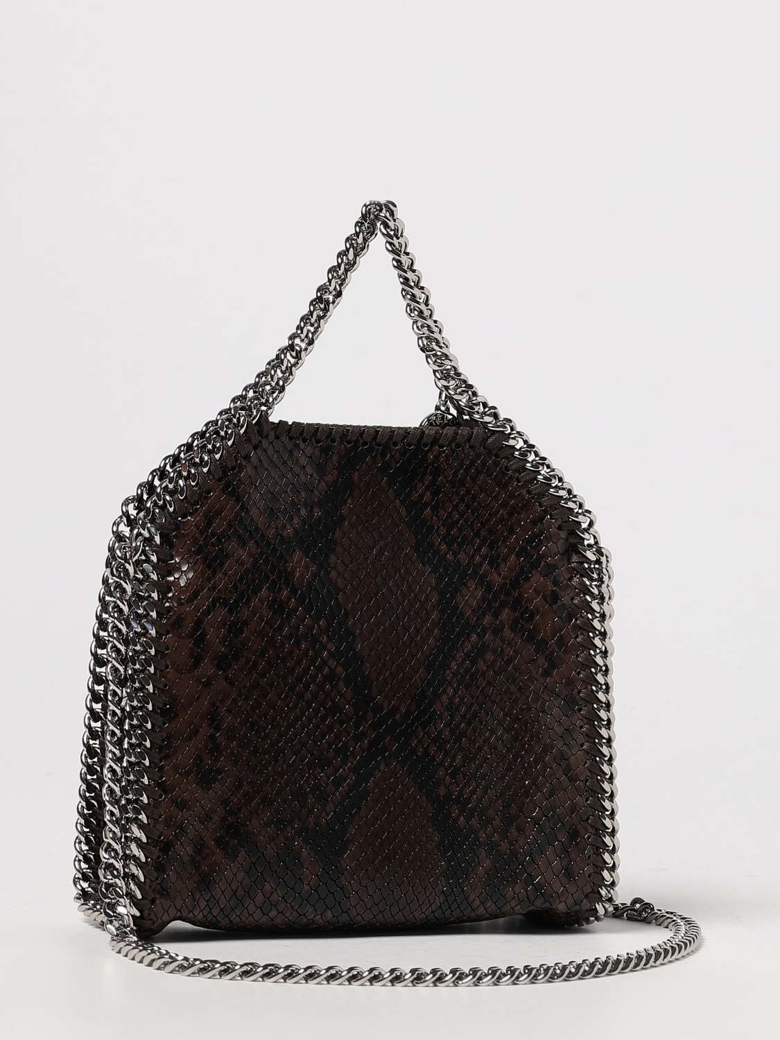 STELLA MCCARTNEY BORSA A MANO: Borsa Falabella Mini Stella McCartney in pelle sintetica stampa pitone , Marrone - Img 3