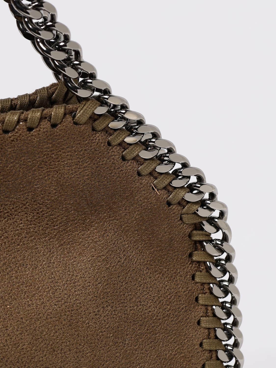 STELLA MCCARTNEY BORSA A MANO: Borsa Falabella Stella McCartney in camoscio sintetico cracklè , Oliva - Img 4