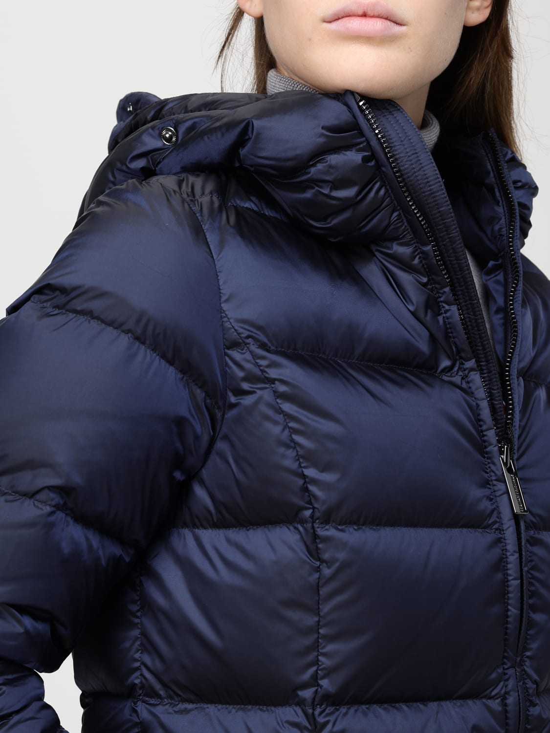 COLMAR GIACCA: Piumino lungo con cappuccio e pelliccia sintetica Colmar, Blue Navy - Img 4