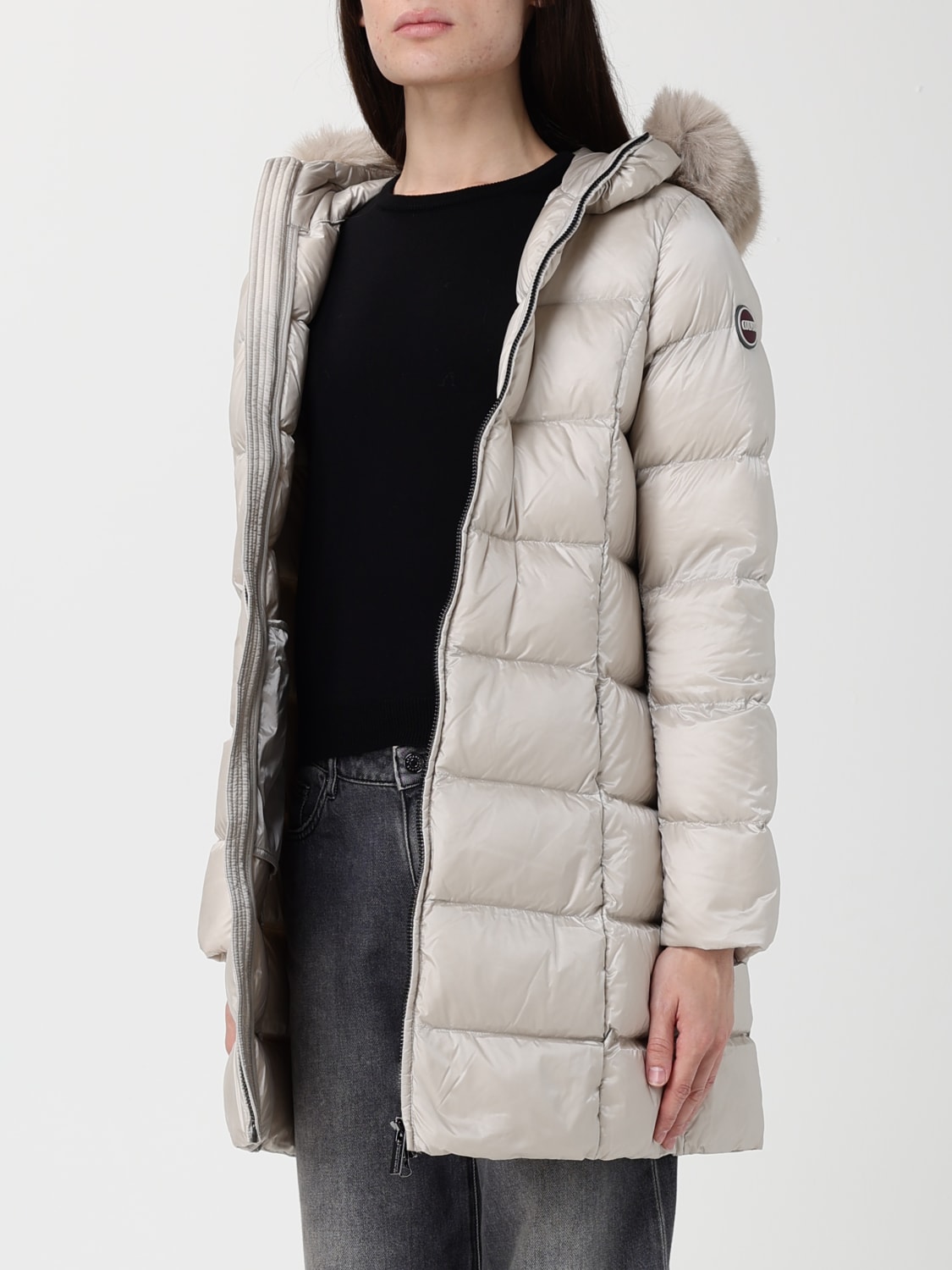 COLMAR GIACCA: Piumino lungo con cappuccio e pelliccia sintetica Colmar, Corda - Img 3