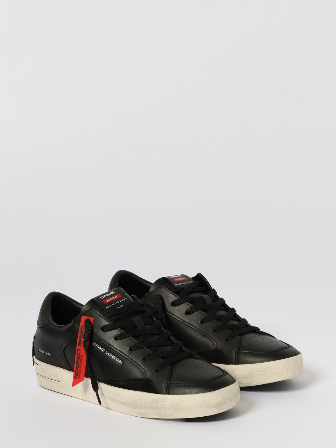 CRIME LONDON SNEAKERS: Sneakers Sk8 Deluxe Crime London in pelle , Nero - Img 2