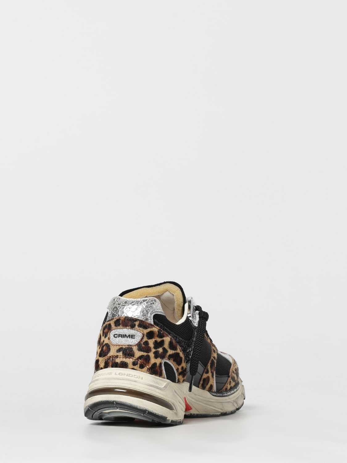 CRIME LONDON SNEAKERS: Sneakers Fugitive 9094 Crime London in cavallino animalier e mesh , Nero - Img 3