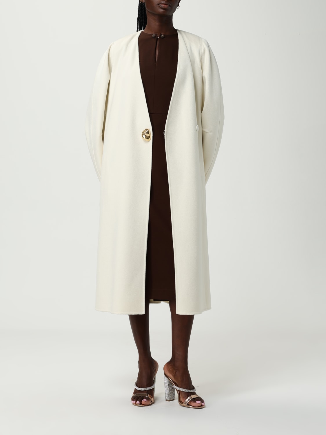 FABIANA FILIPPI 大衣: 大衣 女士 Fabiana Filippi, 白色 - Img 2