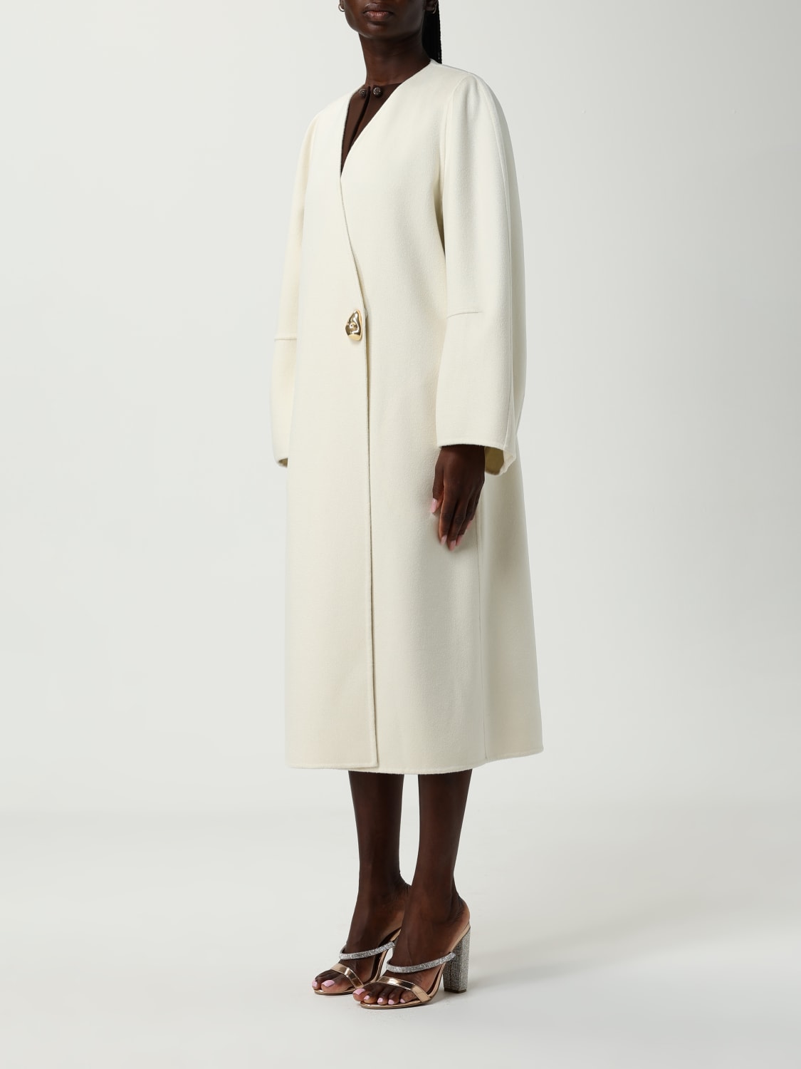 FABIANA FILIPPI 大衣: 大衣 女士 Fabiana Filippi, 白色 - Img 4