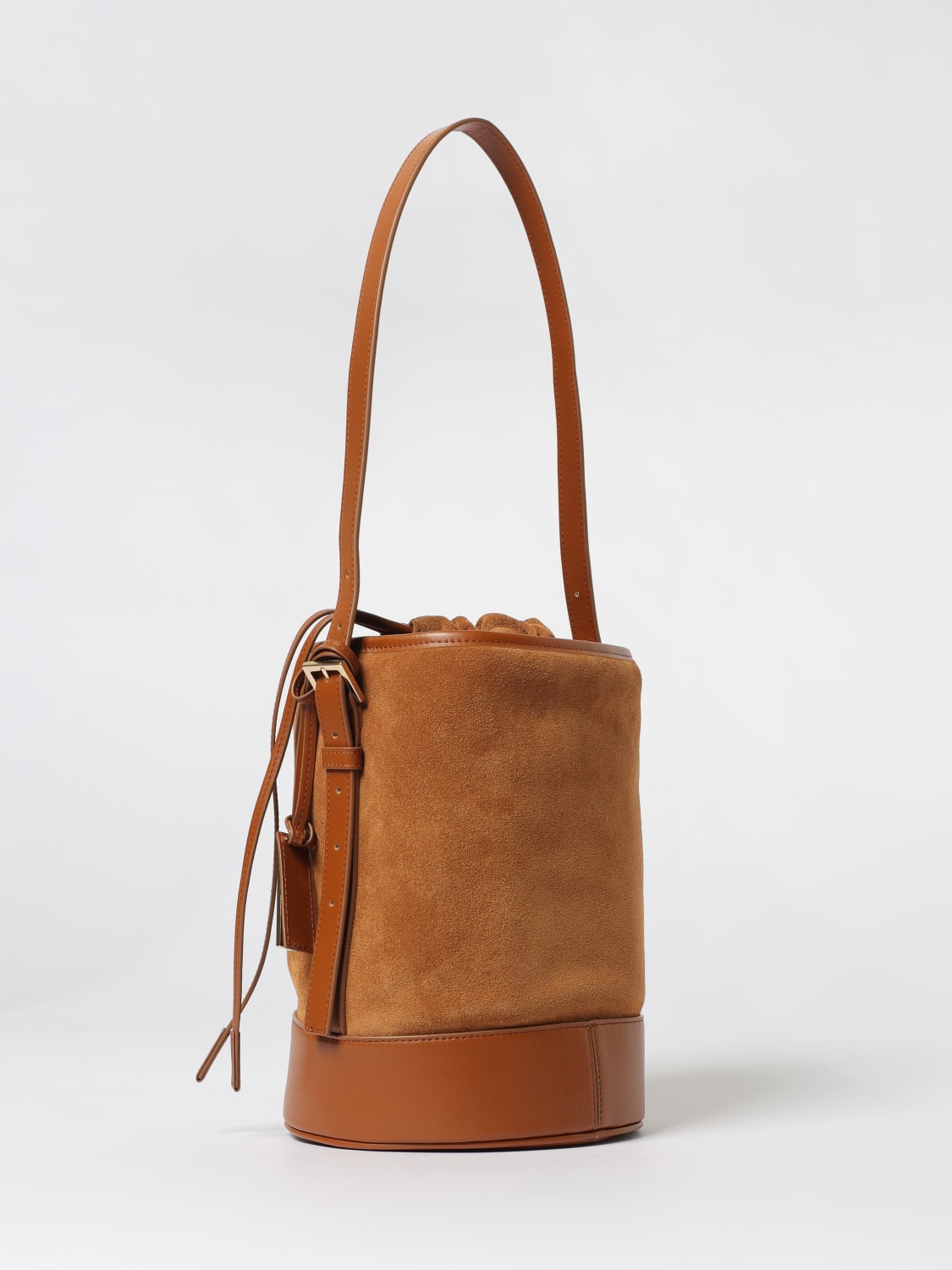 FABIANA FILIPPI BORSA A SPALLA: Borsa a secchiello in camoscio Fabiana Filippi, Corda - Img 2