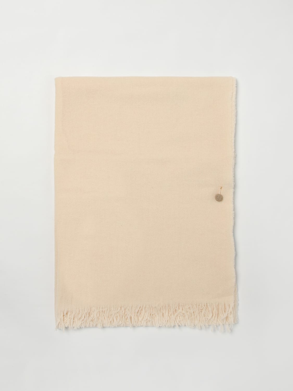 FABIANA FILIPPI SCIARPA: Sciarpa Fabiana Filippi in lana fili diamante con piercing gioiello , Panna - Img 1