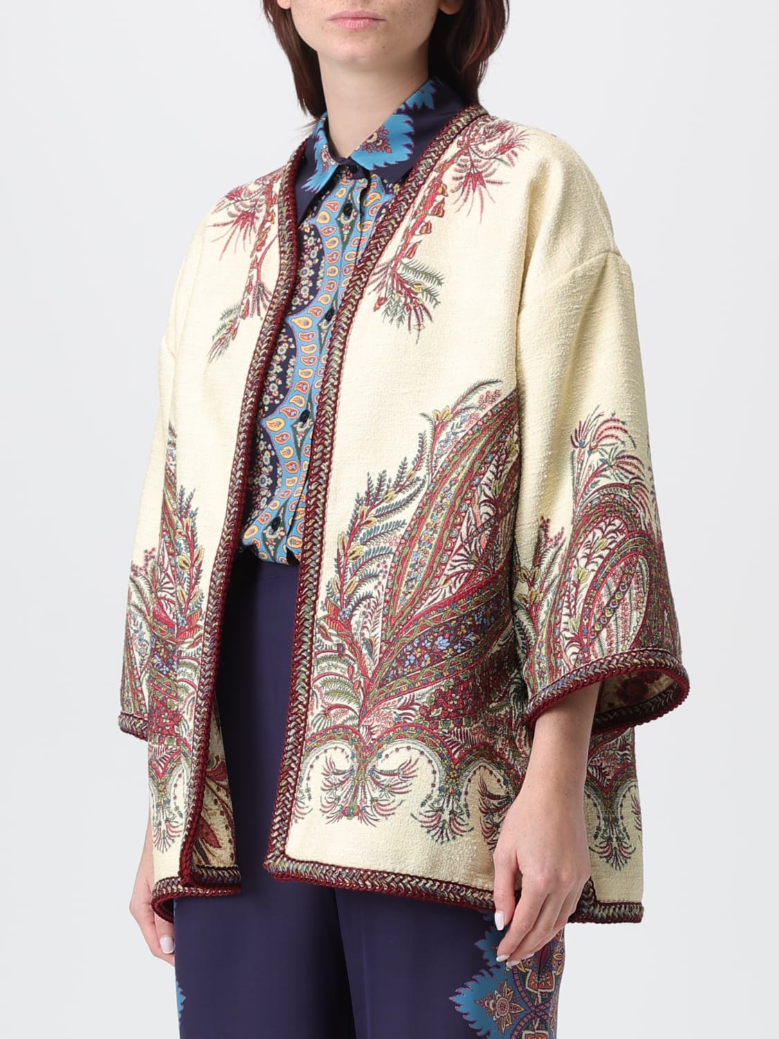 ETRO COAT: Blazer woman Etro, Burgundy - Img 4