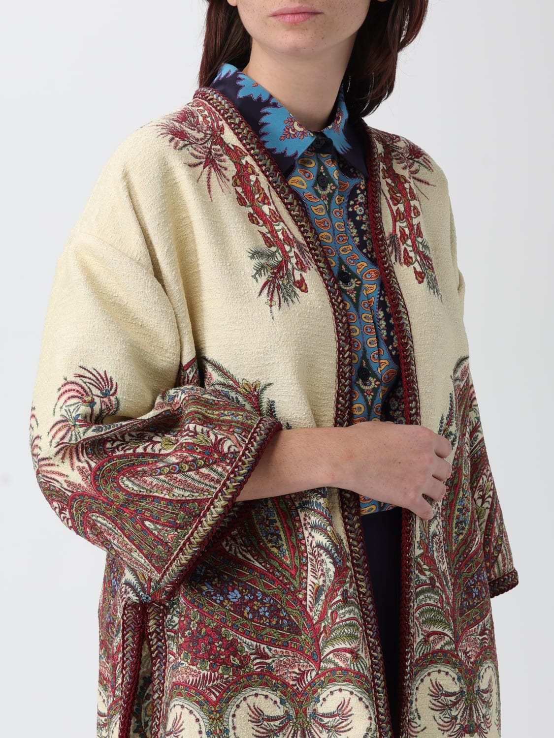 ETRO COAT: Blazer woman Etro, Burgundy - Img 5