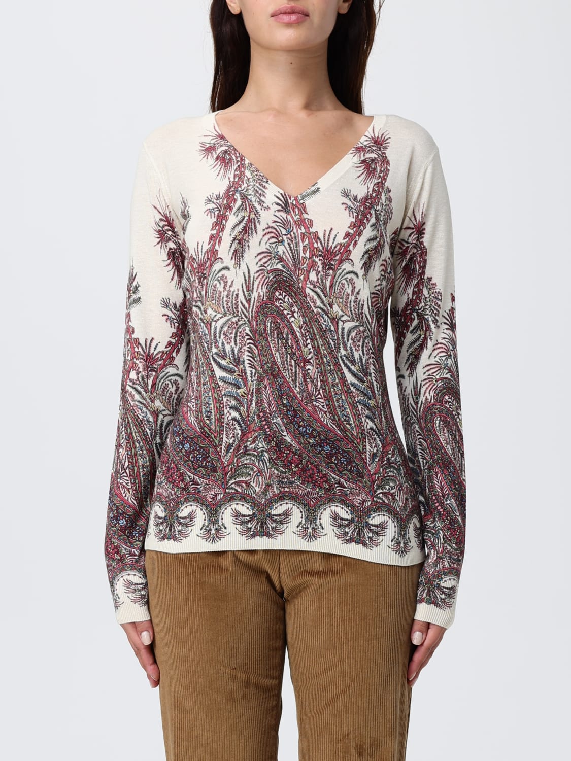 ETRO SWEATER: Sweater woman Etro, Burgundy - Img 1
