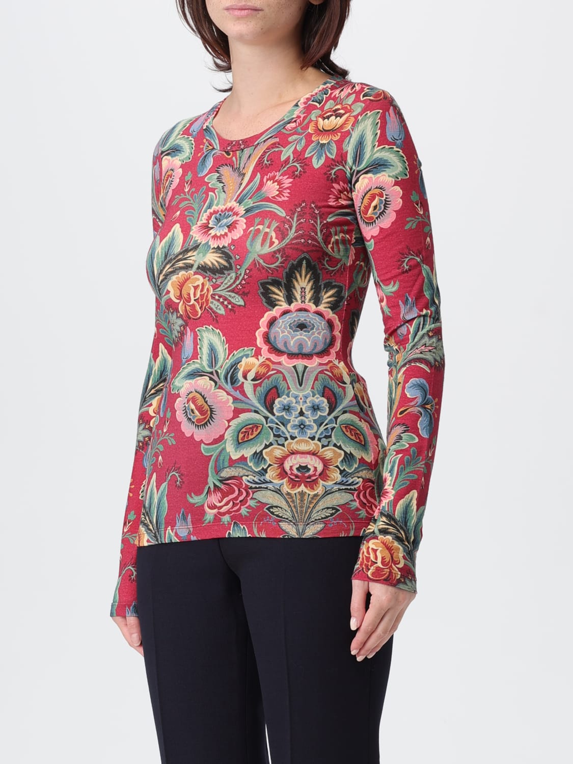 ETRO 毛衣: 毛衣 女士 Etro, 酒红 - Img 4