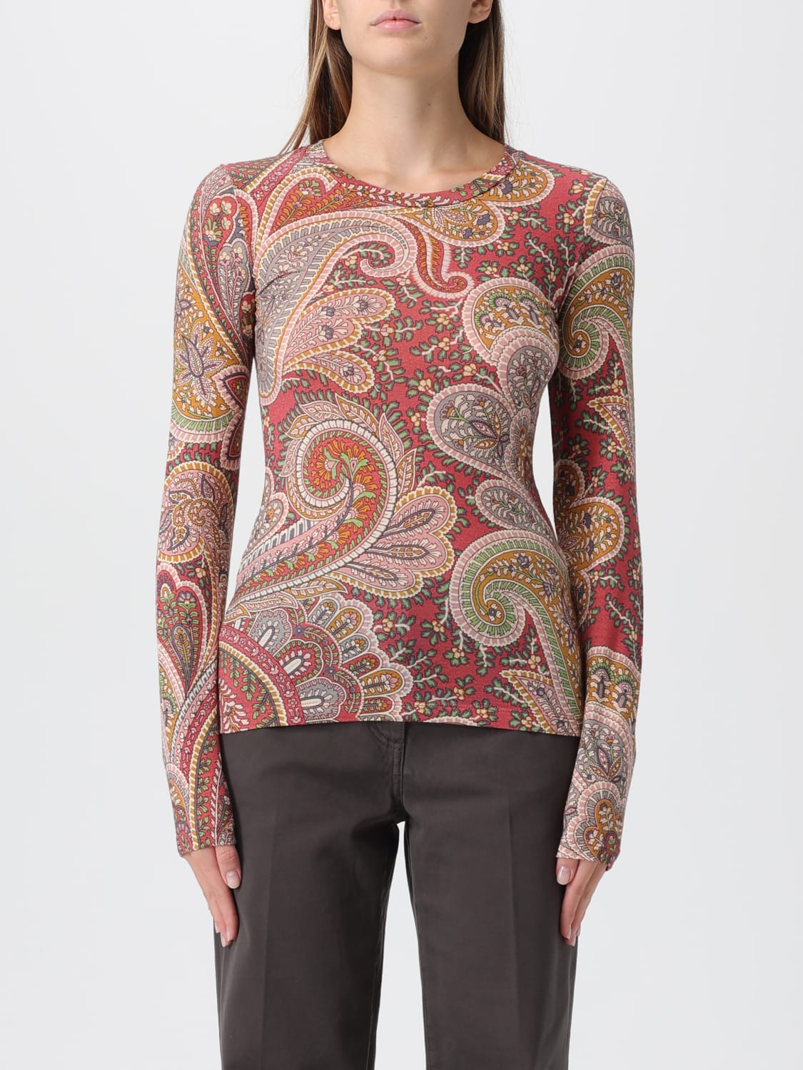 ETRO MAGLIA: Maglia di lana paisley Etro, Rosa - Img 1