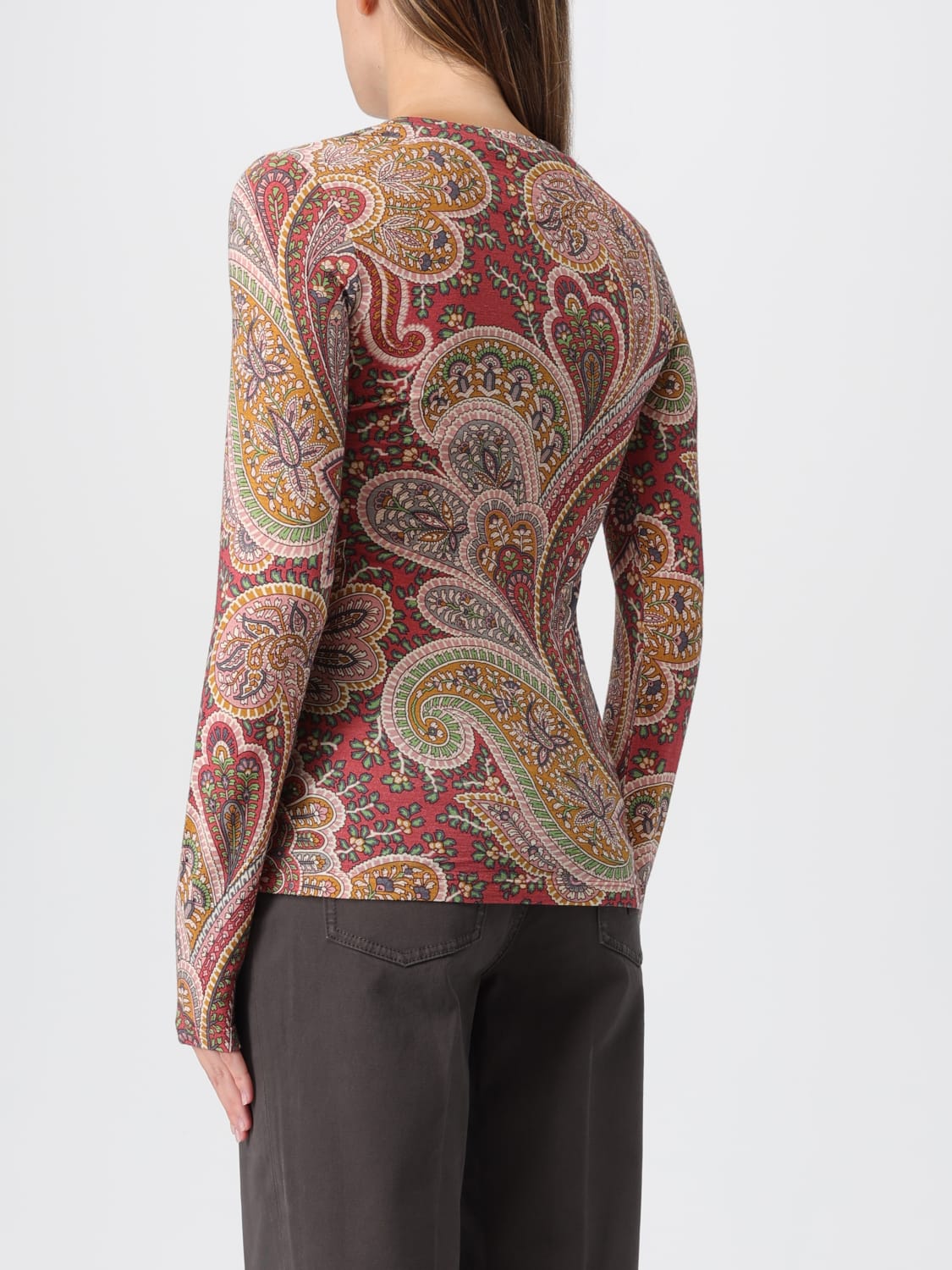 ETRO MAGLIA: Maglia di lana paisley Etro, Rosa - Img 3
