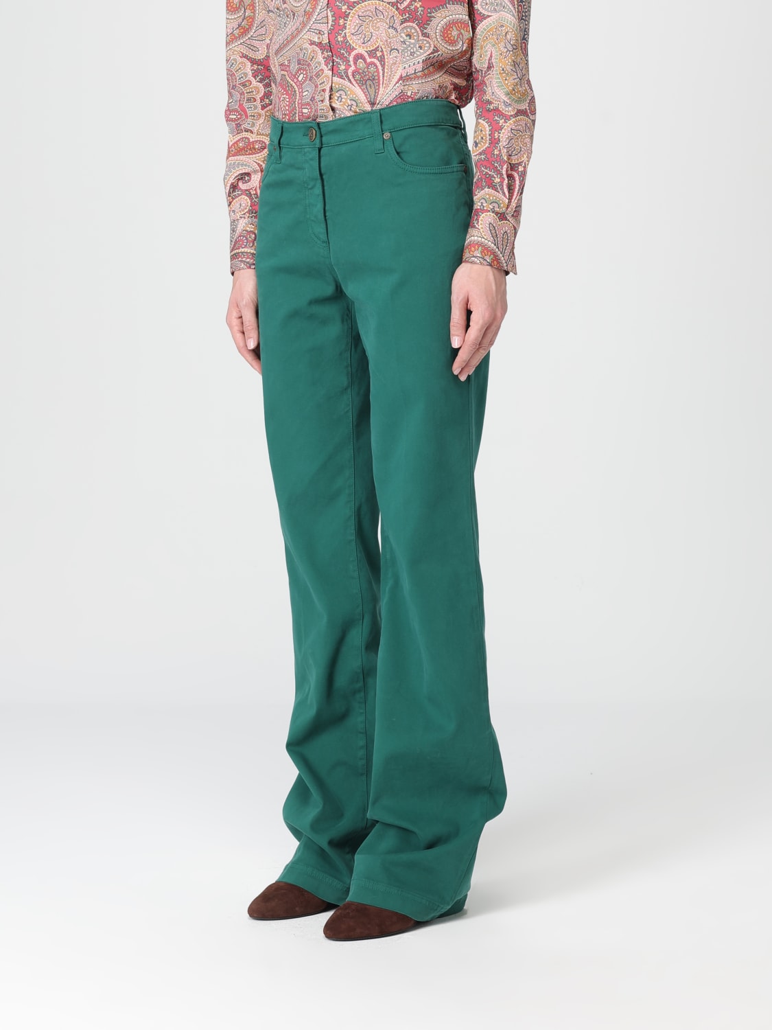 ETRO PANTS: Pants woman Etro, Green - Img 4