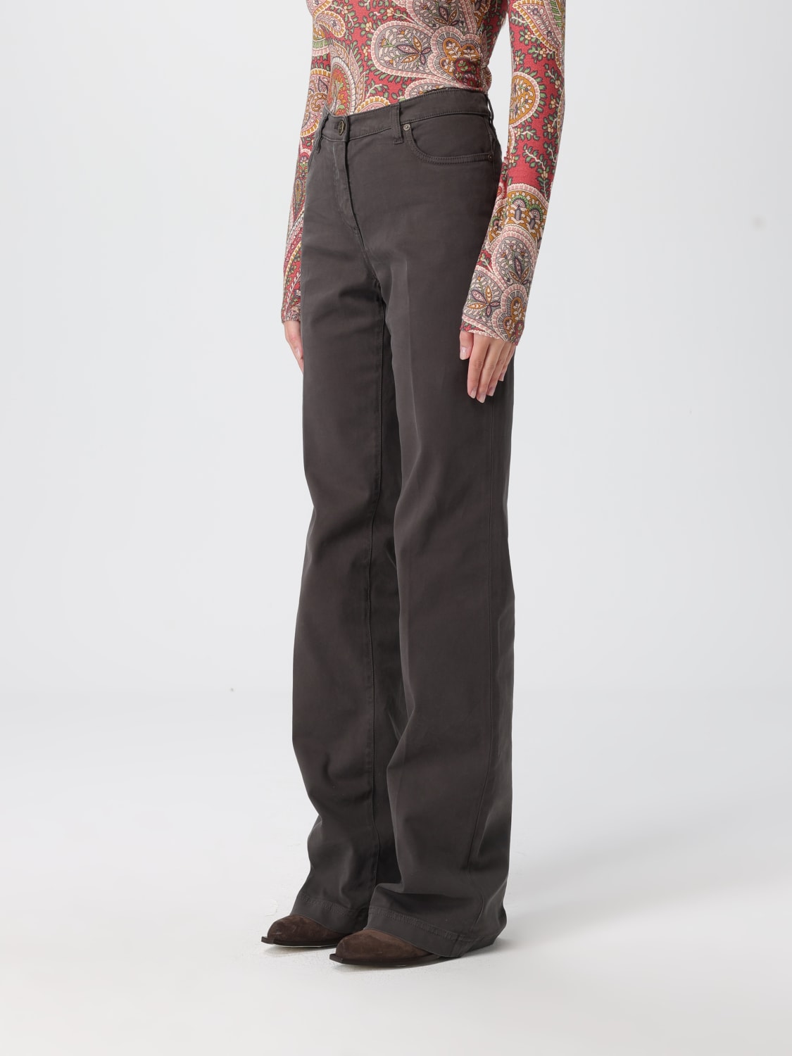 ETRO PANTS: Pants woman Etro, Grey - Img 4