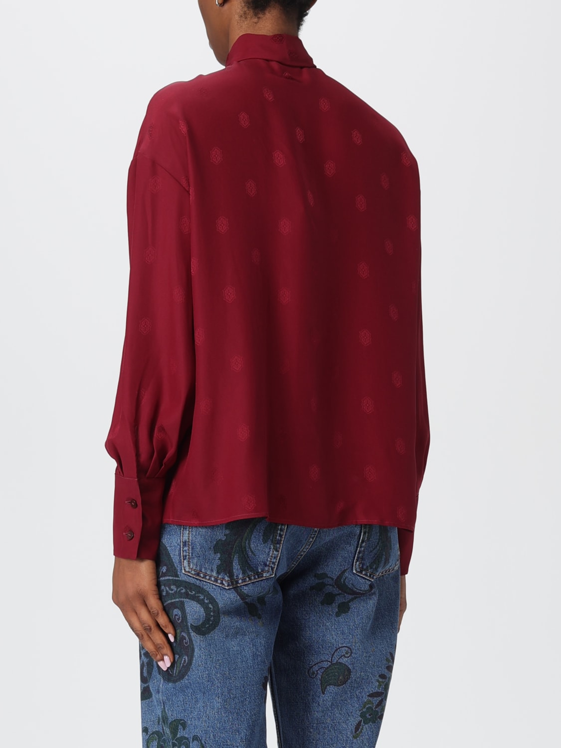 ETRO HEMDBLUSE: Hemdbluse damen Etro, Burgunderrot - Img 3