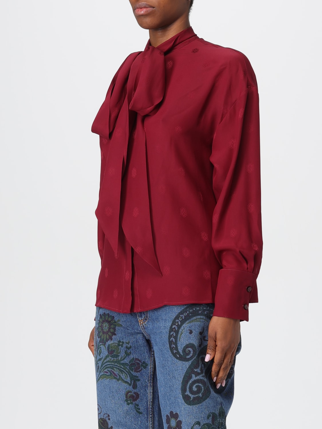 ETRO HEMDBLUSE: Hemdbluse damen Etro, Burgunderrot - Img 4