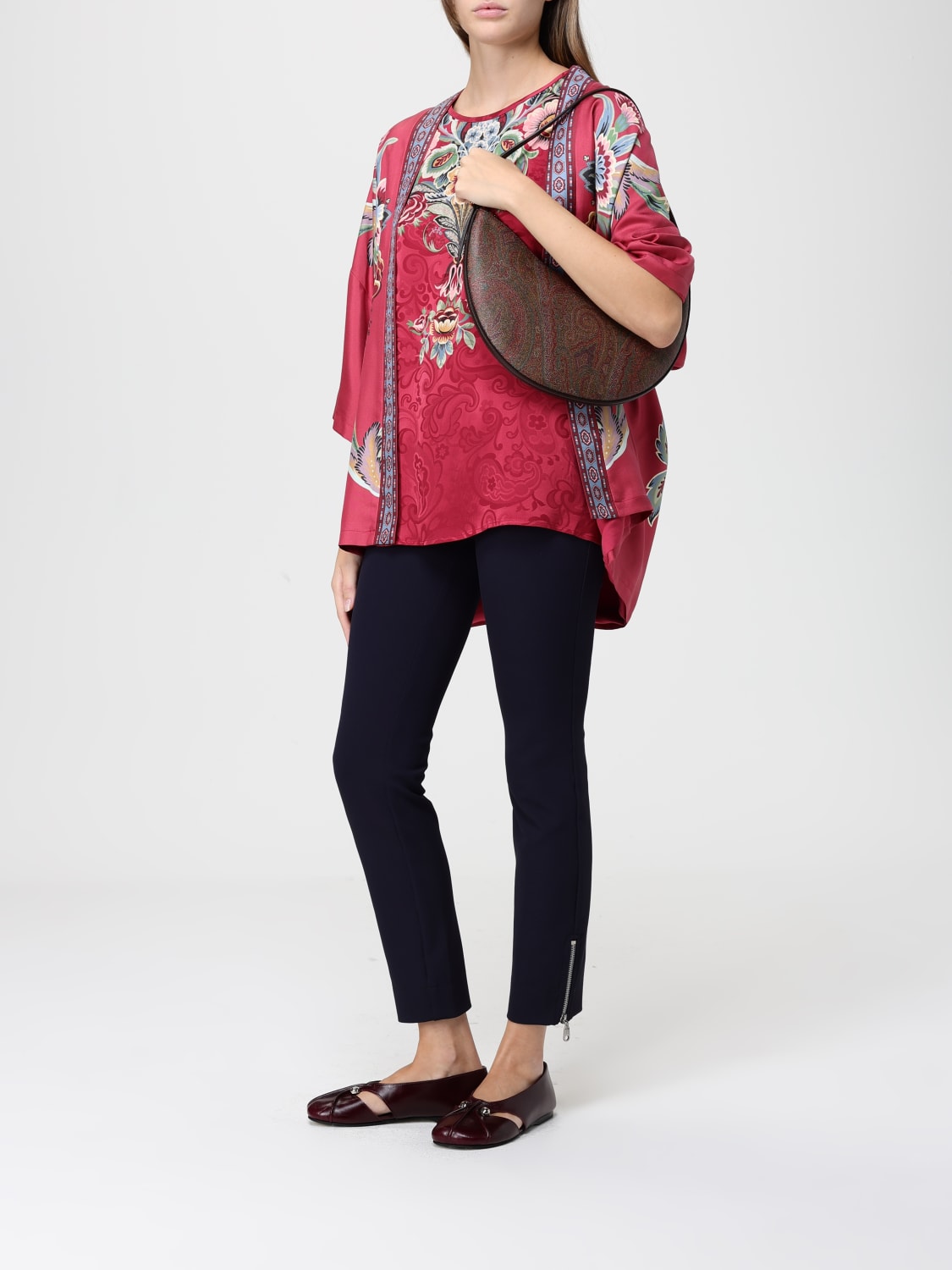 ETRO JACKET: Blazer woman Etro, Burgundy - Img 2