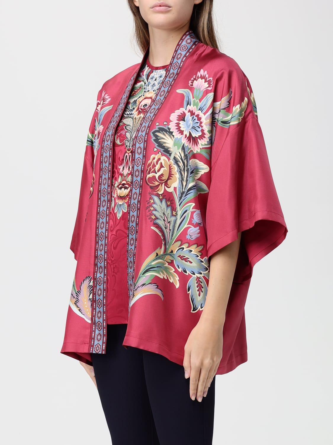 ETRO JACKET: Blazer woman Etro, Burgundy - Img 4