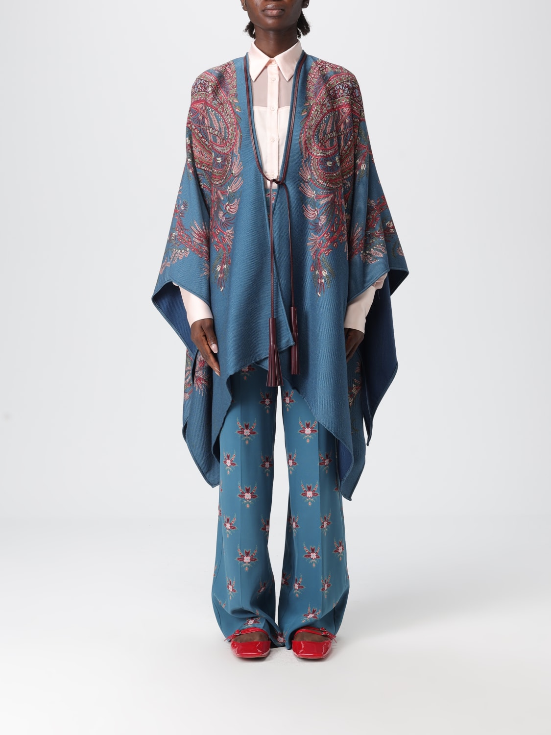 ETRO COAT: Cape woman Etro, Gnawed Blue - Img 1