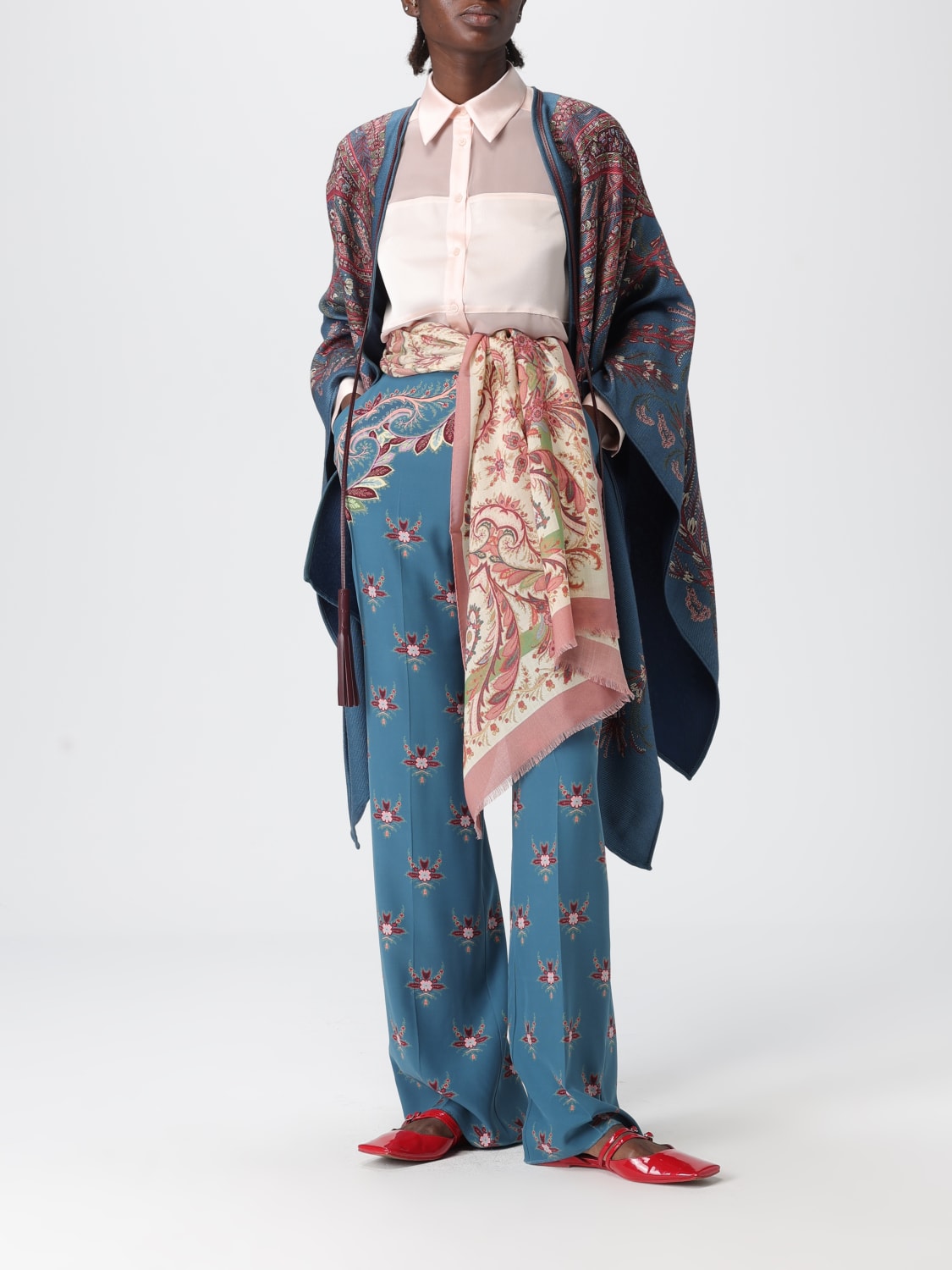ETRO COAT: Cape woman Etro, Gnawed Blue - Img 2